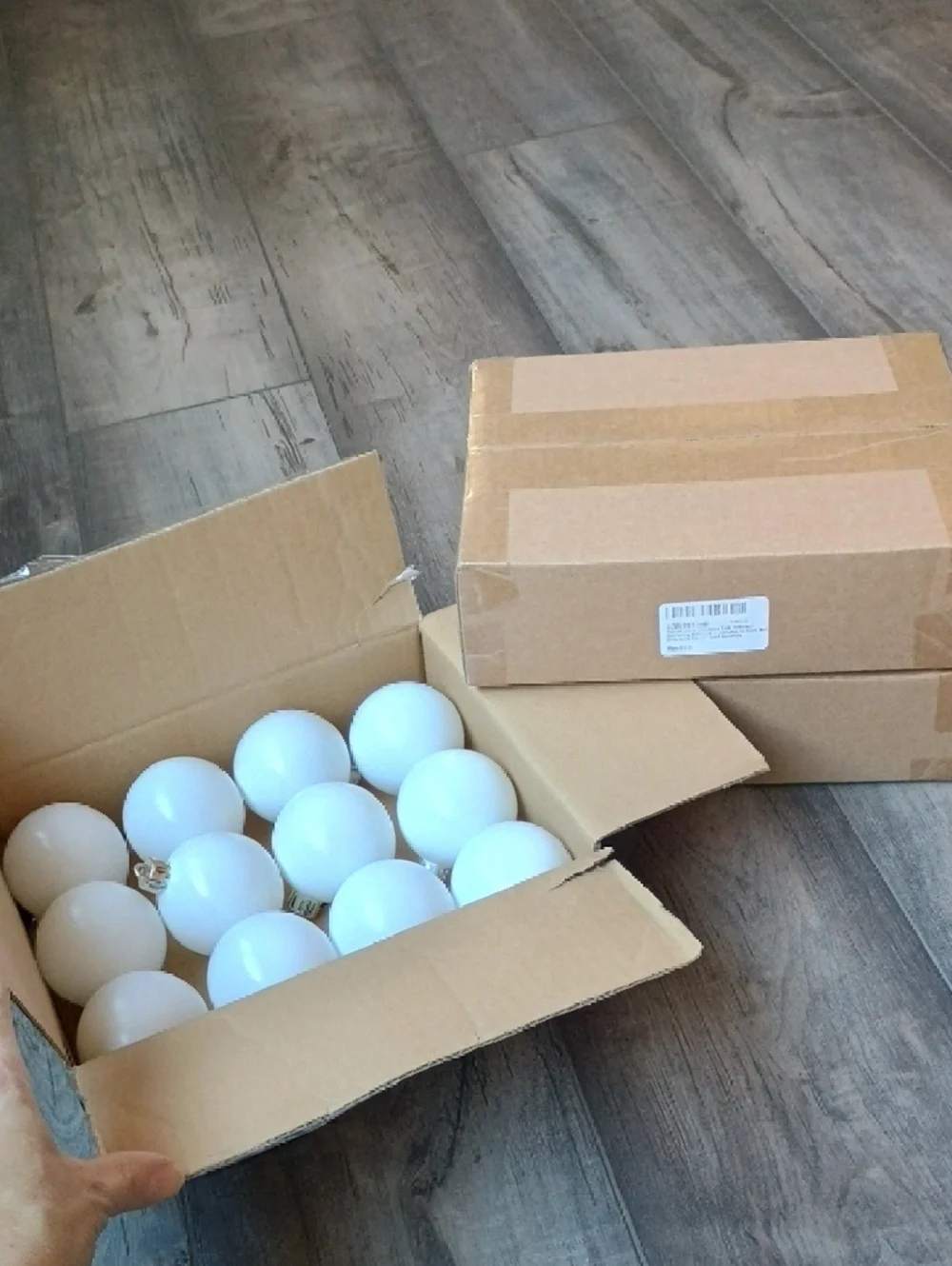 Blank White Christmas Ornament Balls for DIY Decorating 36 Bulbs (3 Boxes Of 12)